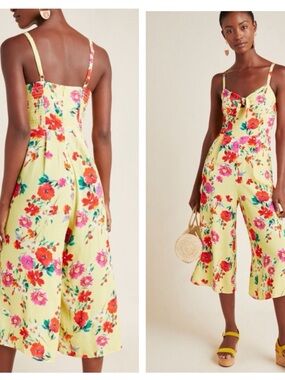 NWT Anthro Yumi Kim Milan Lightweight  Preppy Floral Jumpsuit size , S Petite